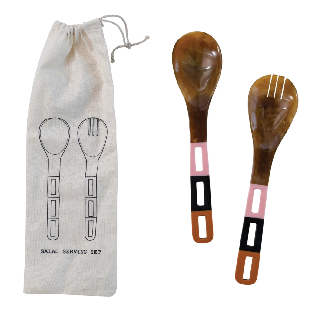 Resin Salad Servers, Multi Color