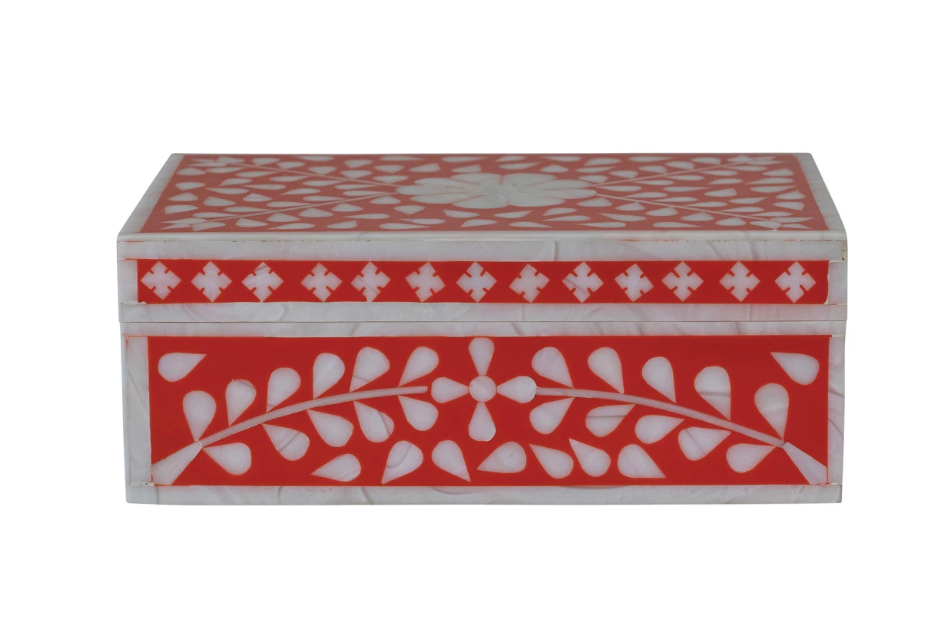 Resin Box w/ Flower &amp; Botanical Design