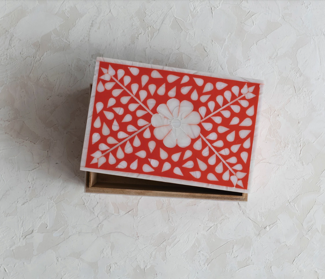 Resin Box w/ Flower &amp; Botanical Design