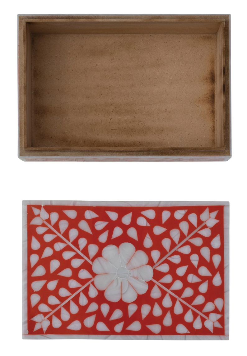 Resin Box w/ Flower &amp; Botanical Design