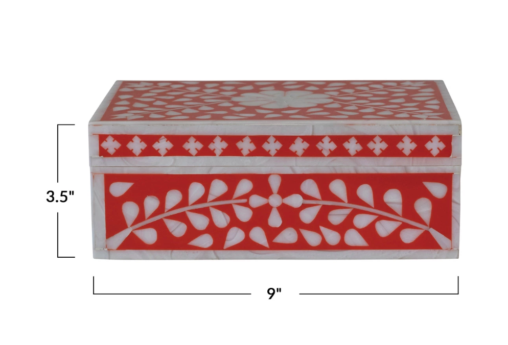 Resin Box w/ Flower &amp; Botanical Design