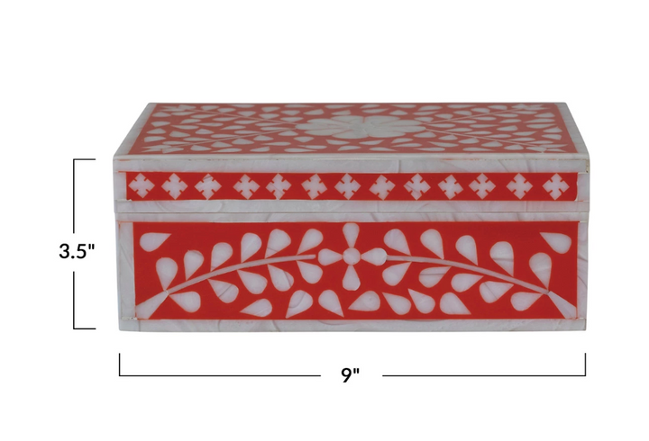 Resin Box w/ Flower &amp; Botanical Design