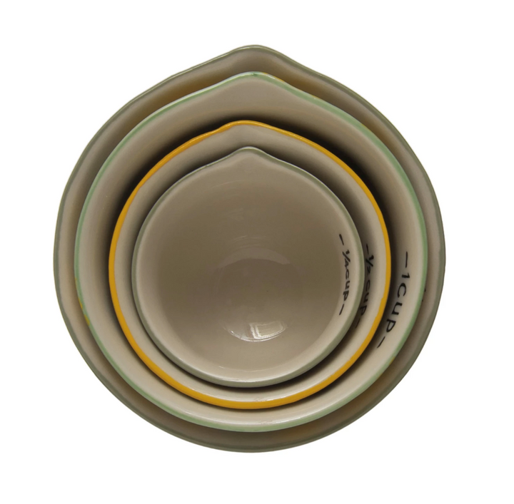 Floral Stoneware Measuring Cups