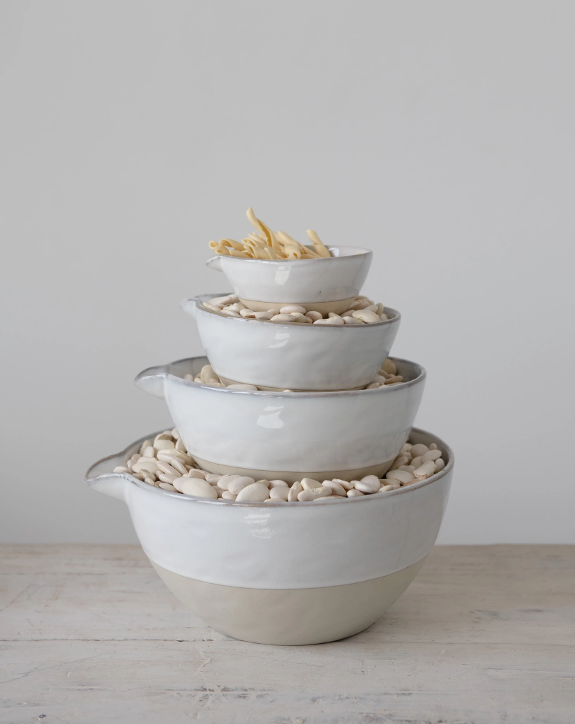 Stoneware Batter Bowls with Glaze
