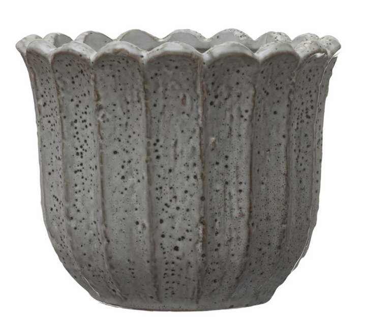 Stoneware Flower Shaped Planter