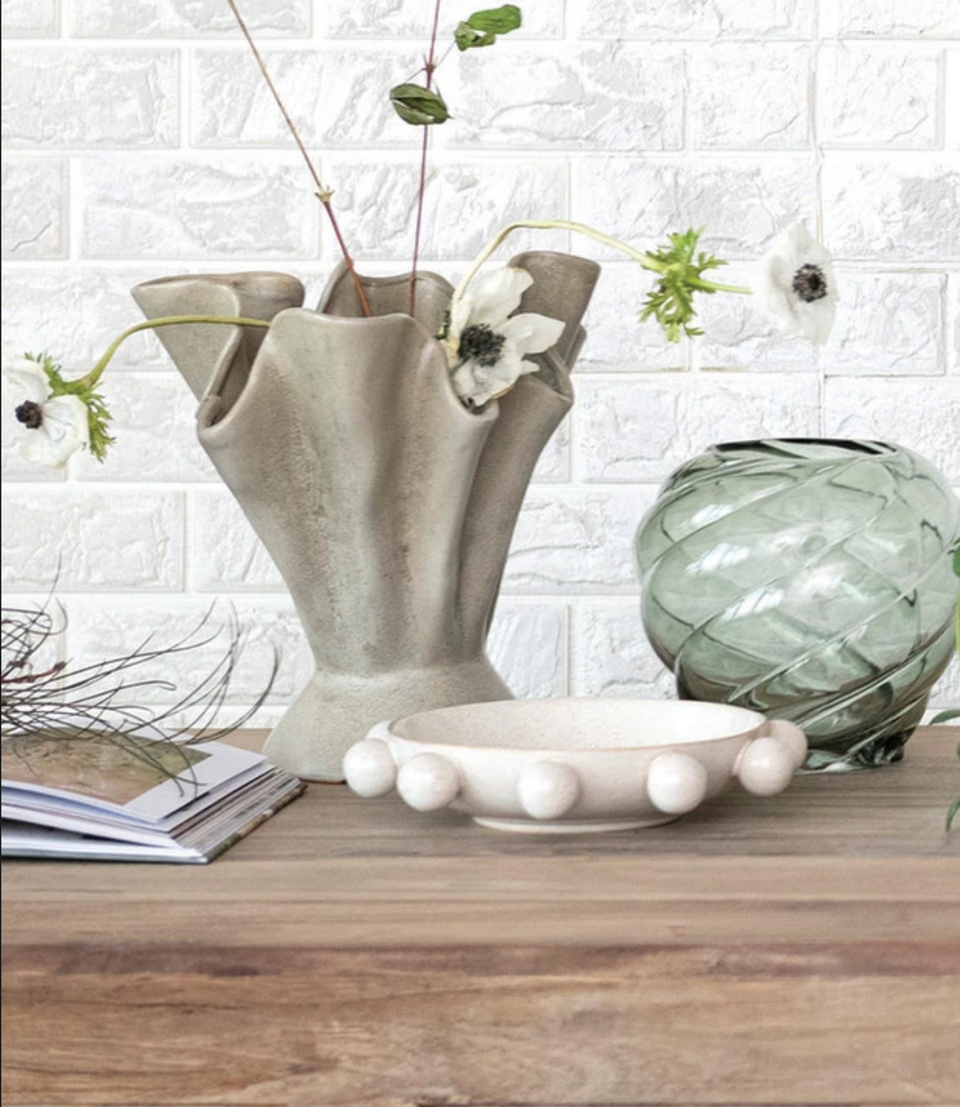 Stoneware Bowl with Orbs