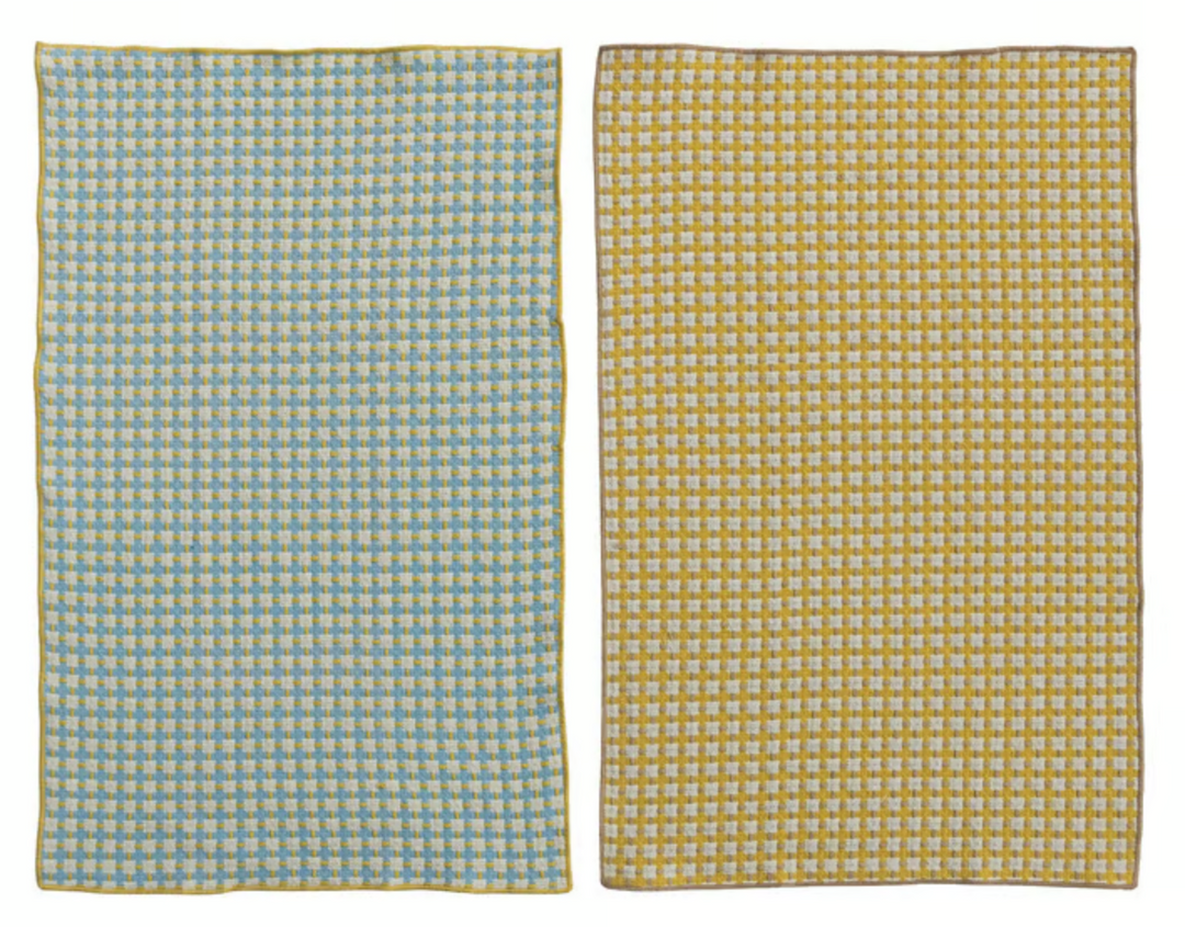 Woven Cotton Kitchen Towel with Plaid