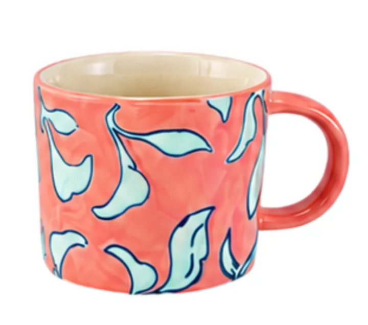 Stoneware Mug with Wax Relief