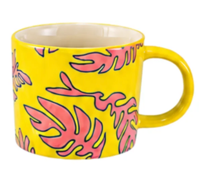 Stoneware Mug with Wax Relief
