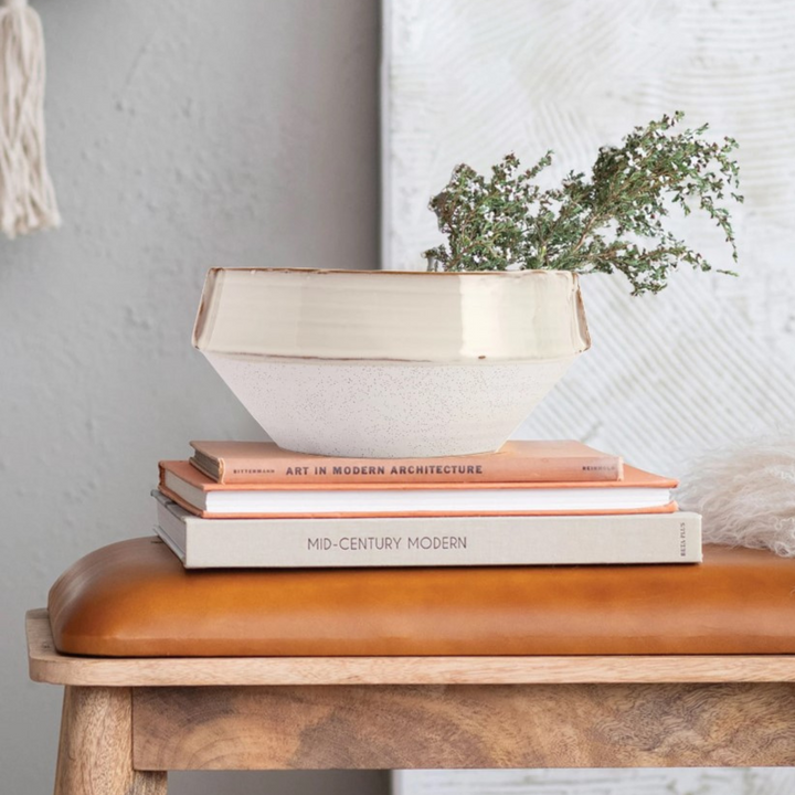 Cream Stoneware Planter