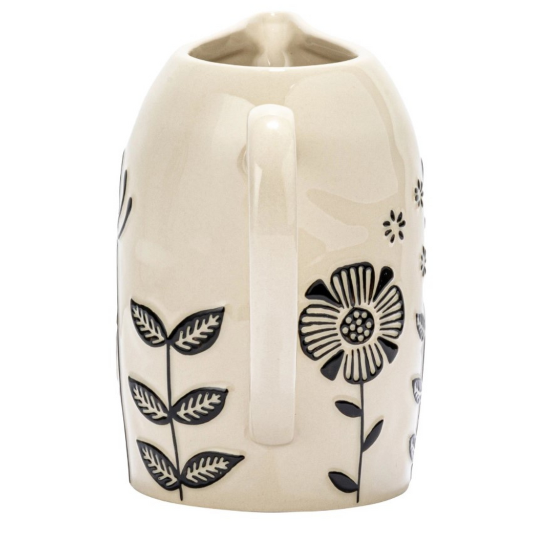 Hand-Painted Floral Pitcher